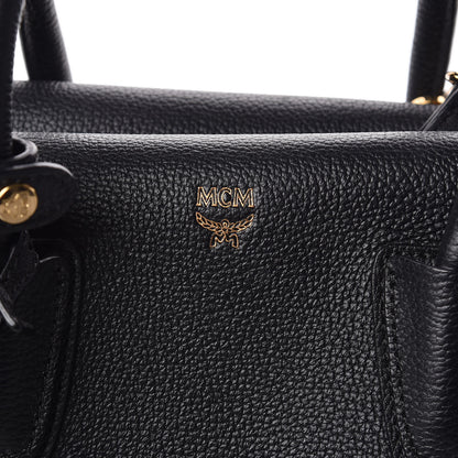 MCM Grained Calfskin Medium Milla Tote Black 7 of 10