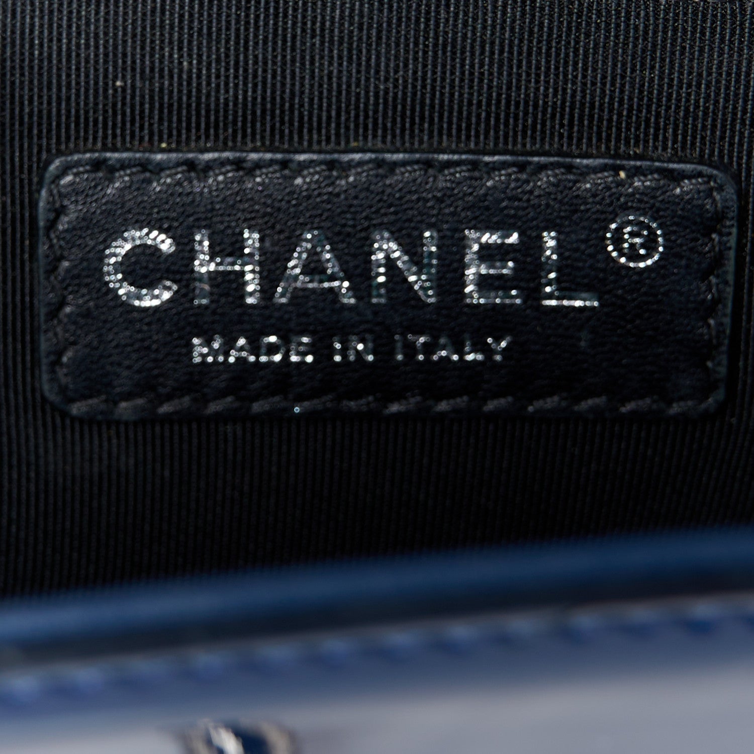 Chanel Patent Calfskin Quilted Medium Plexiglass Boy Flap Navy 6 of 10