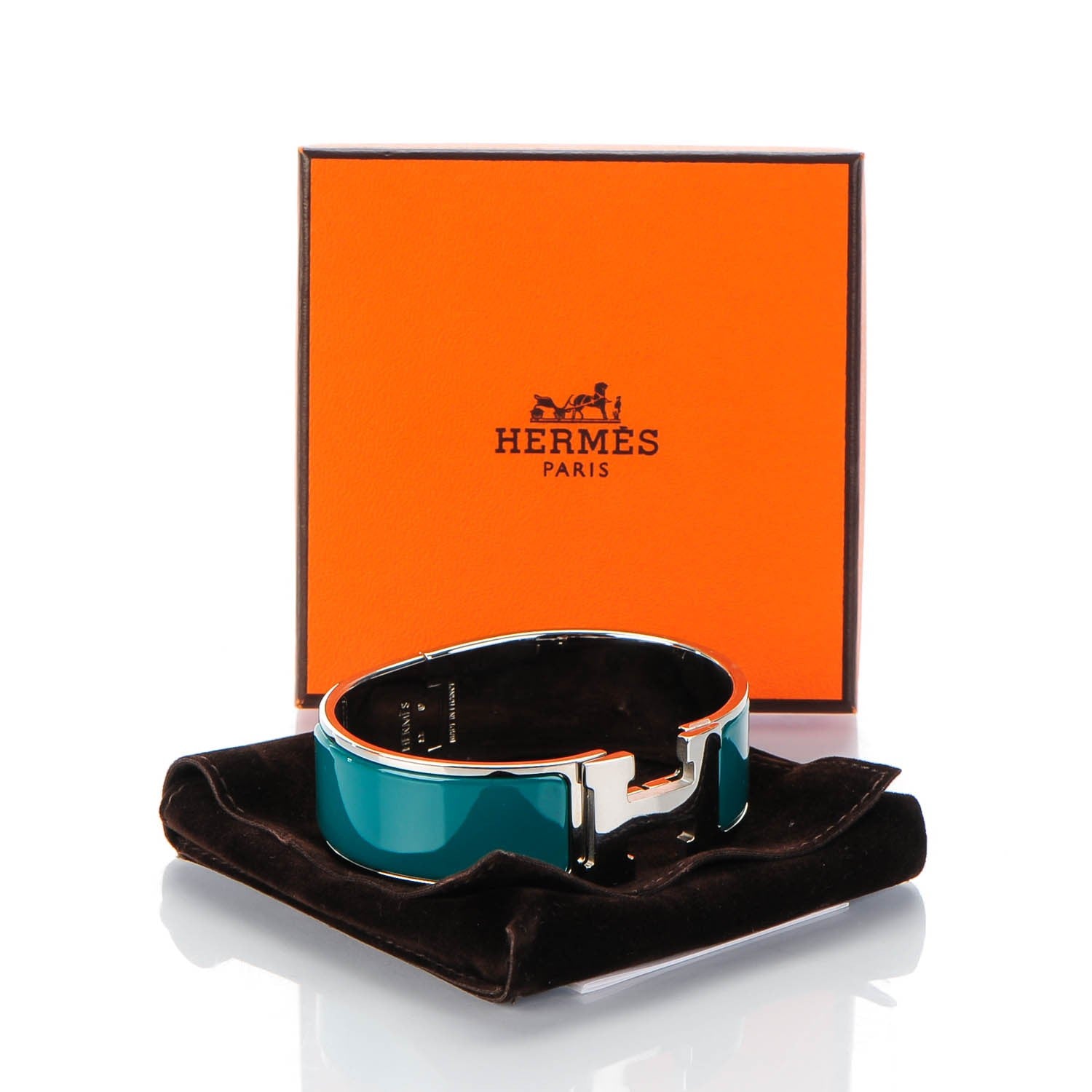 Hermes Enamel Wide Clic Clac H Bracelet GM Veronese 6 of 6