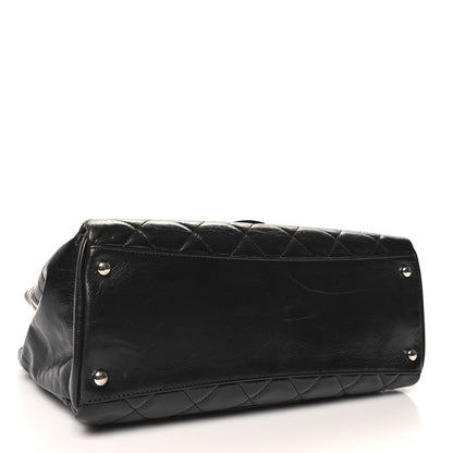 Chanel Glazed Calfskin Quilted Small CC Delivery Tote Black 4 of 11