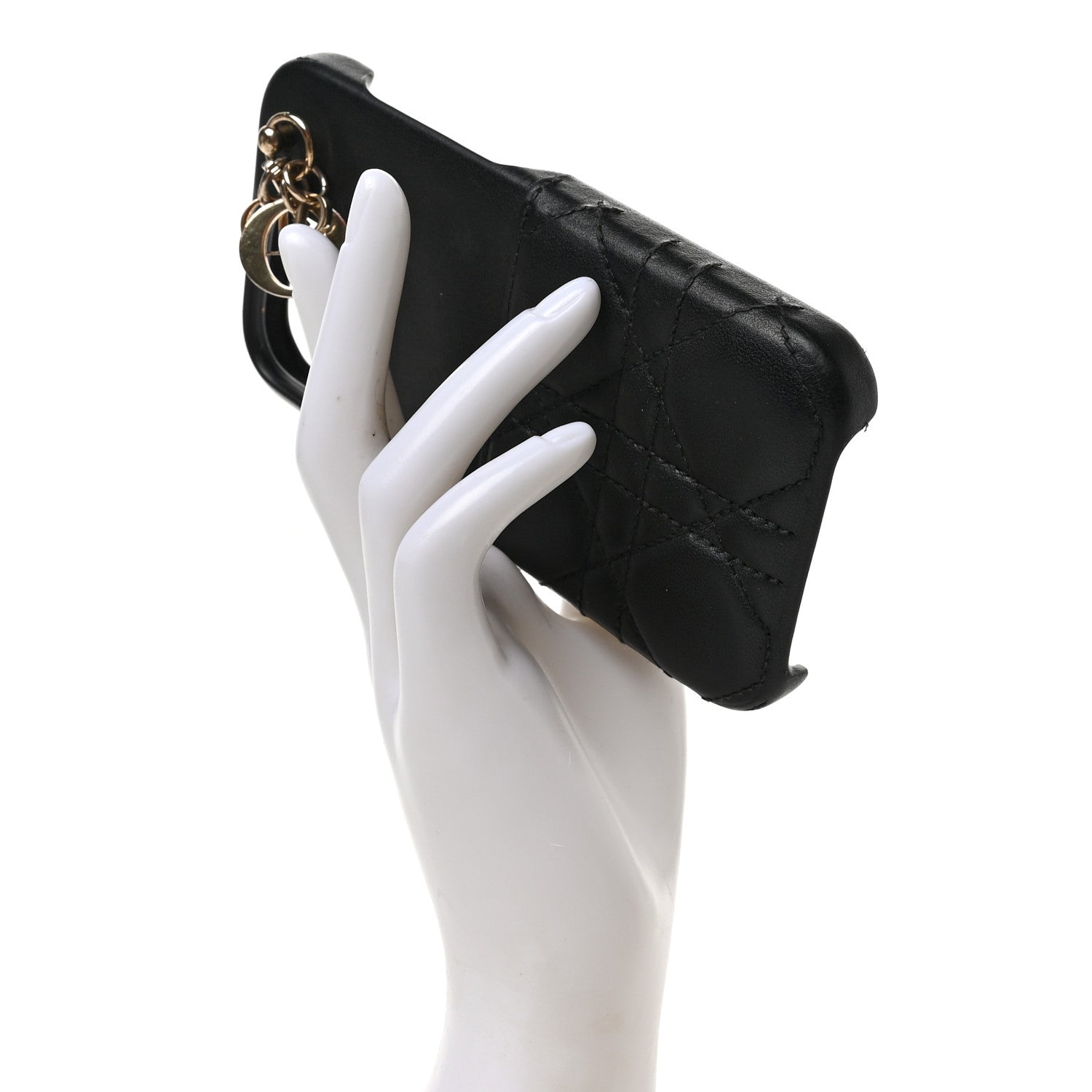 Christian Dior Lambskin Cannage Lady Dior Tech iPhone 14 Pro Case Black 2 of 5