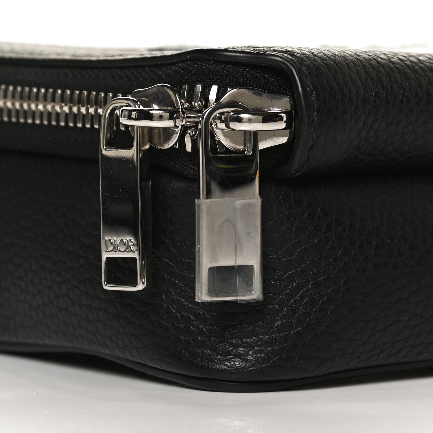 Christian Dior X SHAWN STUSSY Grained Calfskin Double Zip Crossbody Pouch Black 7 of 10