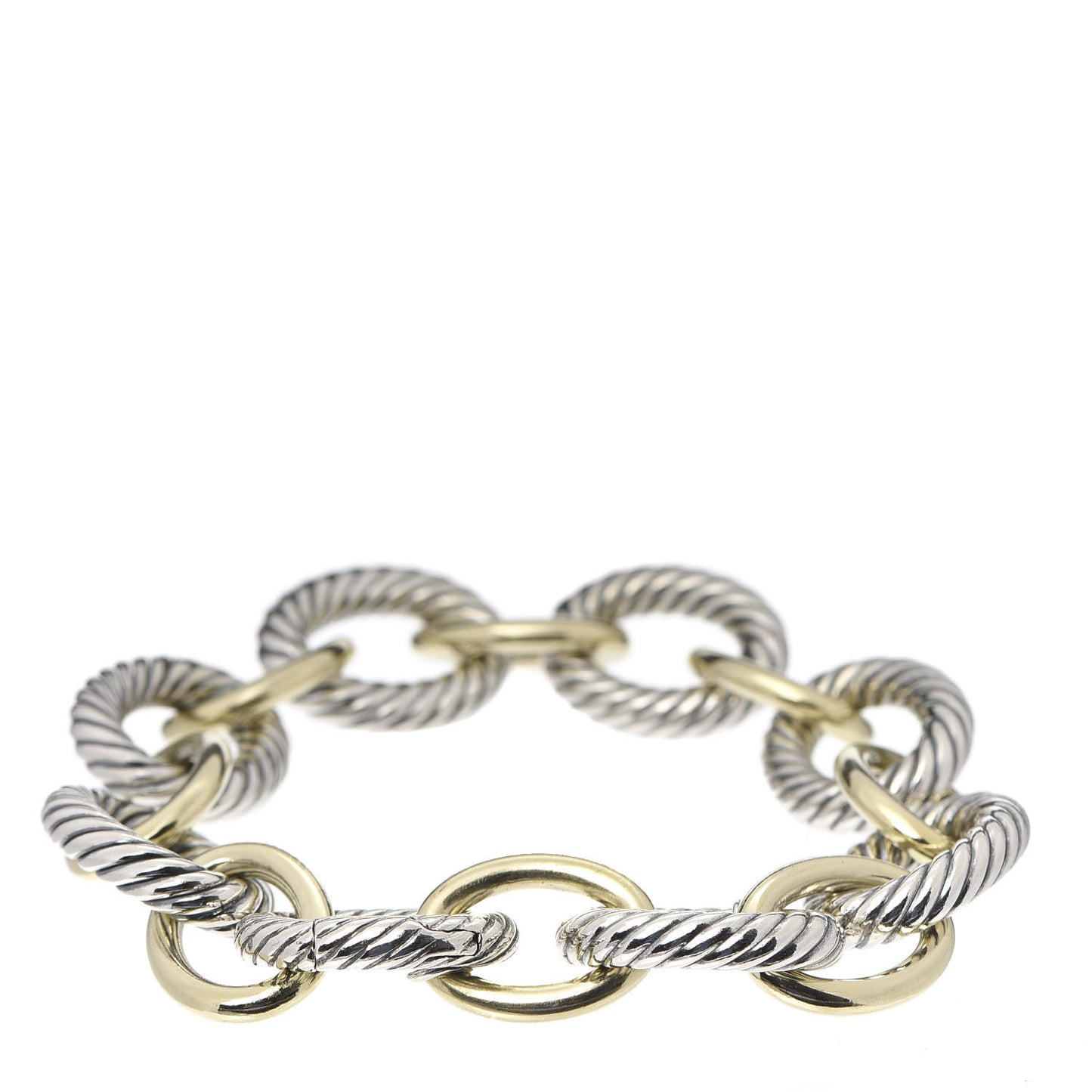Sterling Silver 18K Yellow Gold 17mm Extra Large Oval Link Bracelet