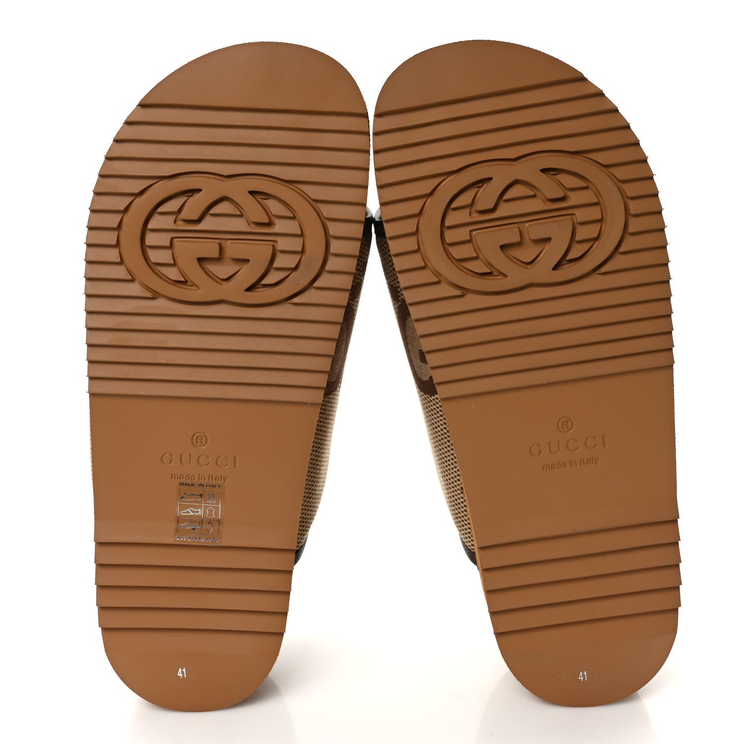Gucci Monogram Jumbo GG Nappa Samoa Platform 40mm Slide Sandals 41 Camel Ebony New Acero 5 of 9