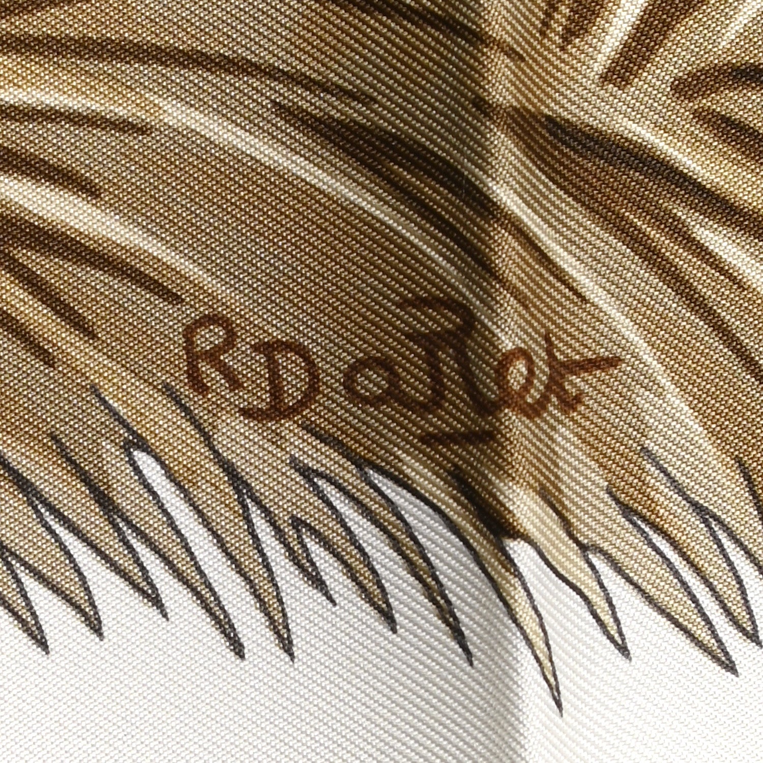 Hermes Silk Guepards Scarf 90 White Reglisse Kaki Clair 6 of 6