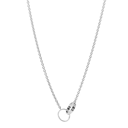 Cartier 18K White Gold Interlocking LOVE Necklace 1 of 4