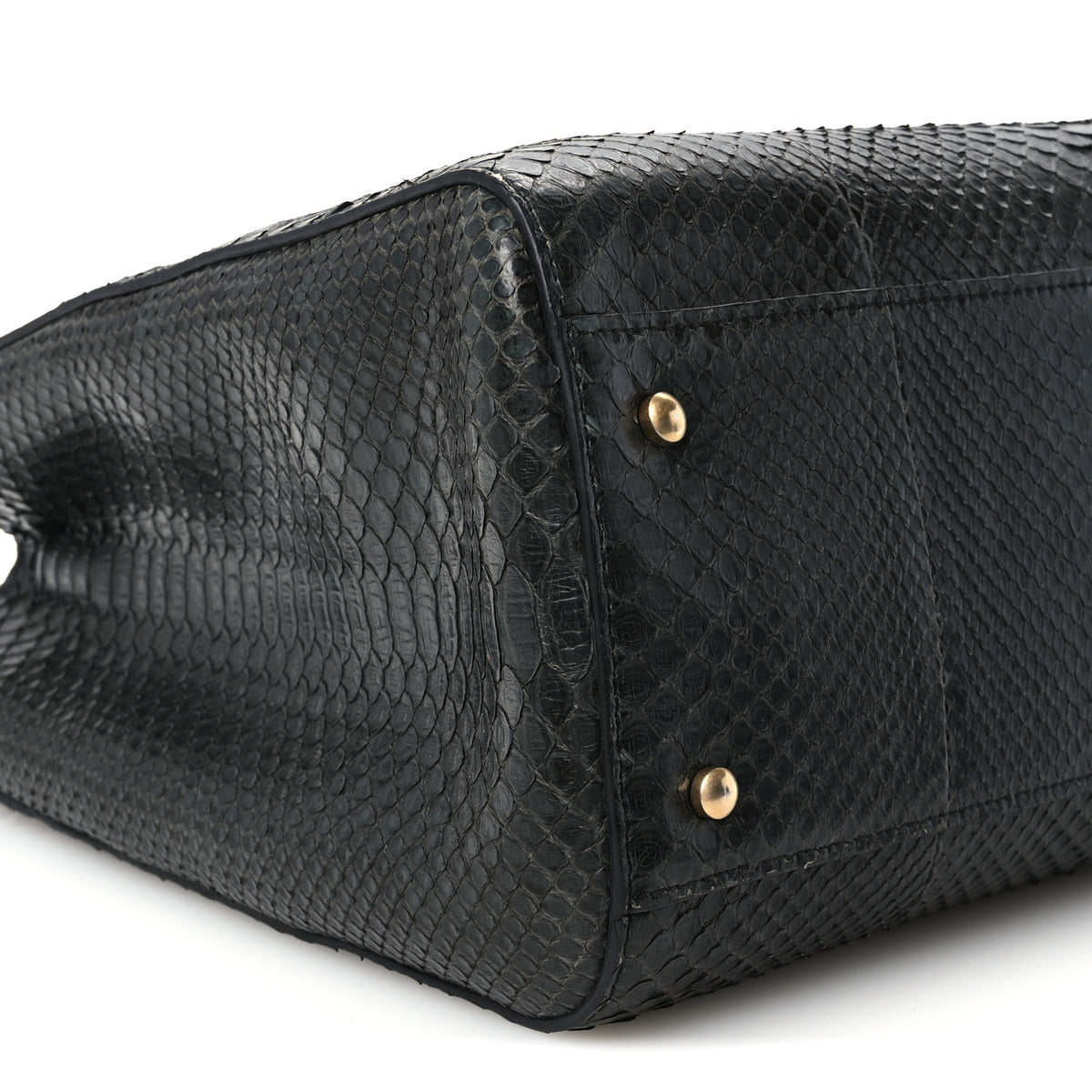 Snakeskin  Medium Executive Cerf Shopper Tote Black