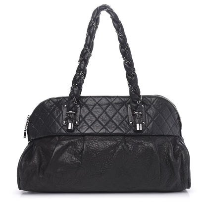 Chanel Distressed Lambskin Large Lady Braid Satchel Black 1 of 13
