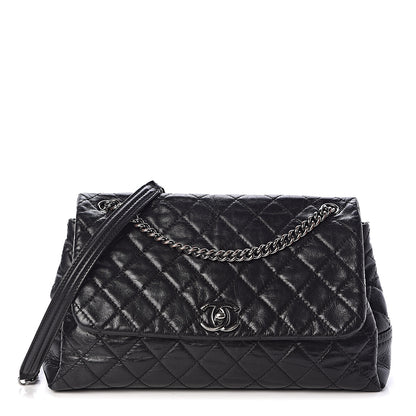 Chanel Glazed Calfskin Quilted Large Lady Pearly Flap Black 1 of 11