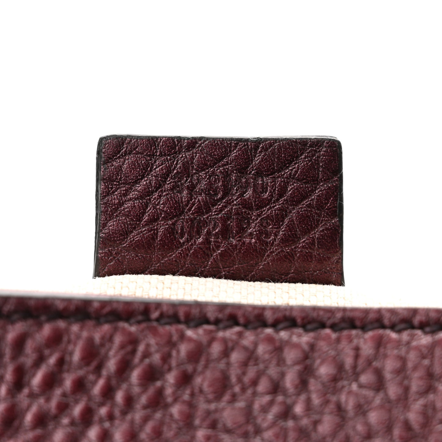 Metallic Pebbled Calfskin Small Soho Flap Crossbody Burgundy