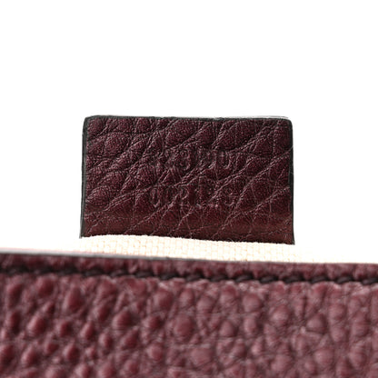Gucci Metallic Pebbled Calfskin Small Soho Flap Crossbody Burgundy 7 of 10
