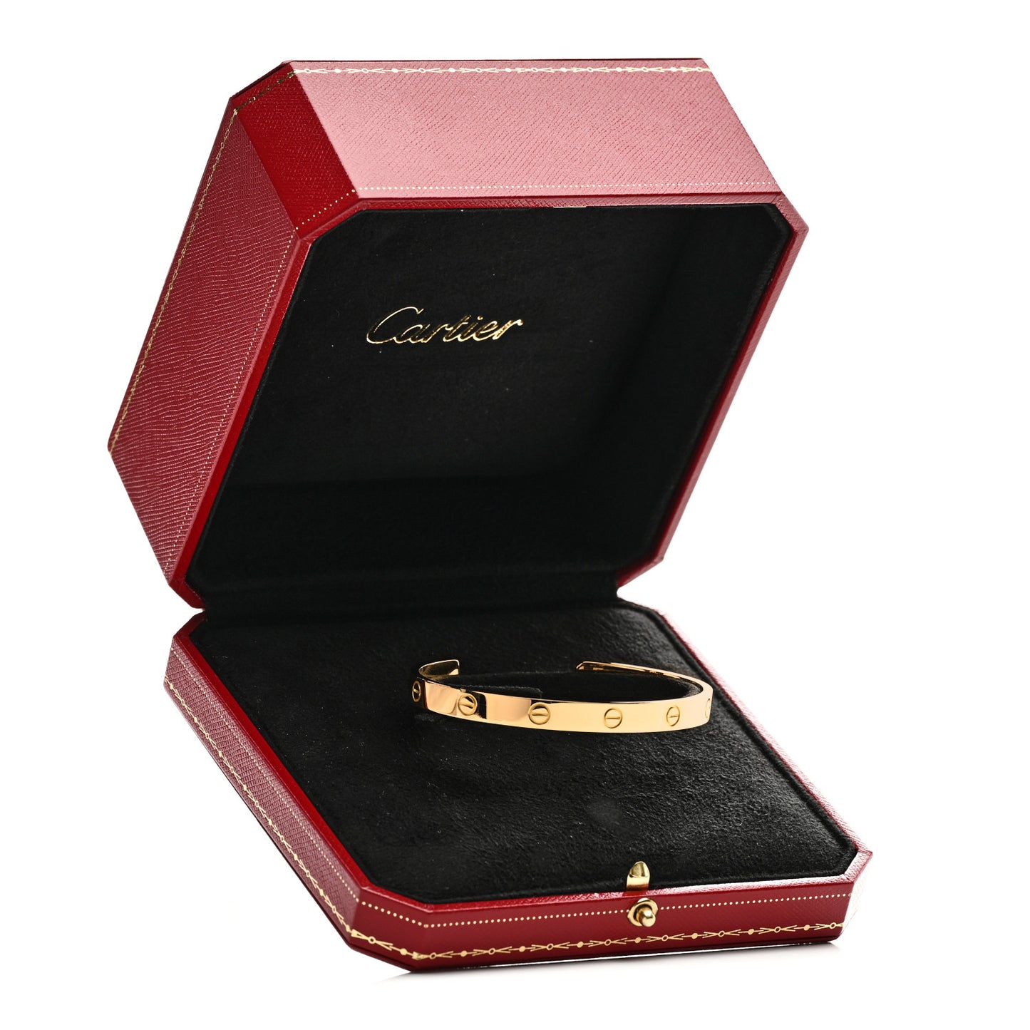 18K Yellow Gold LOVE Cuff Bracelet 19