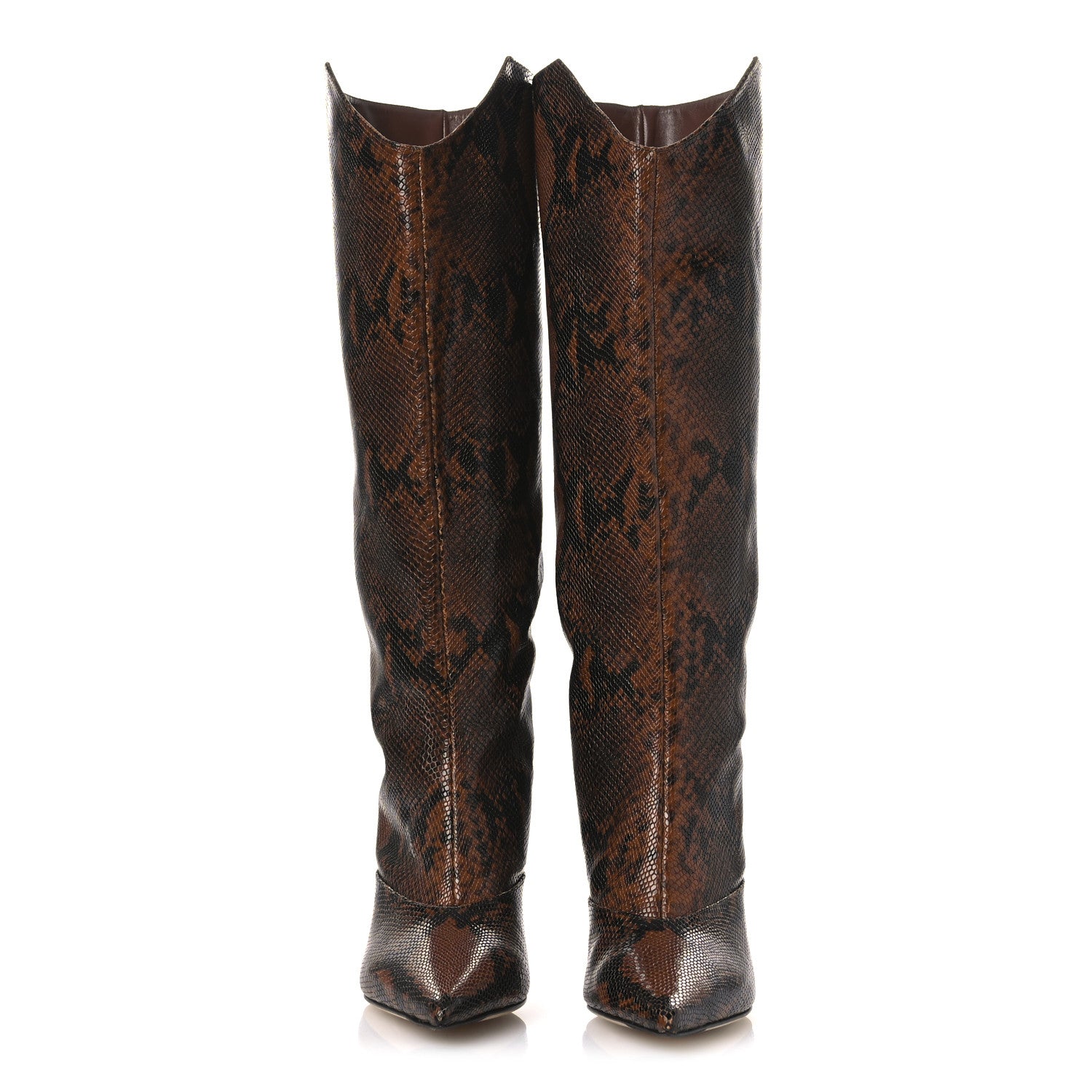 Jimmy Choo Snake Printed Brelan 85 Tall Boots 38.5 Cuoio 3 of 11