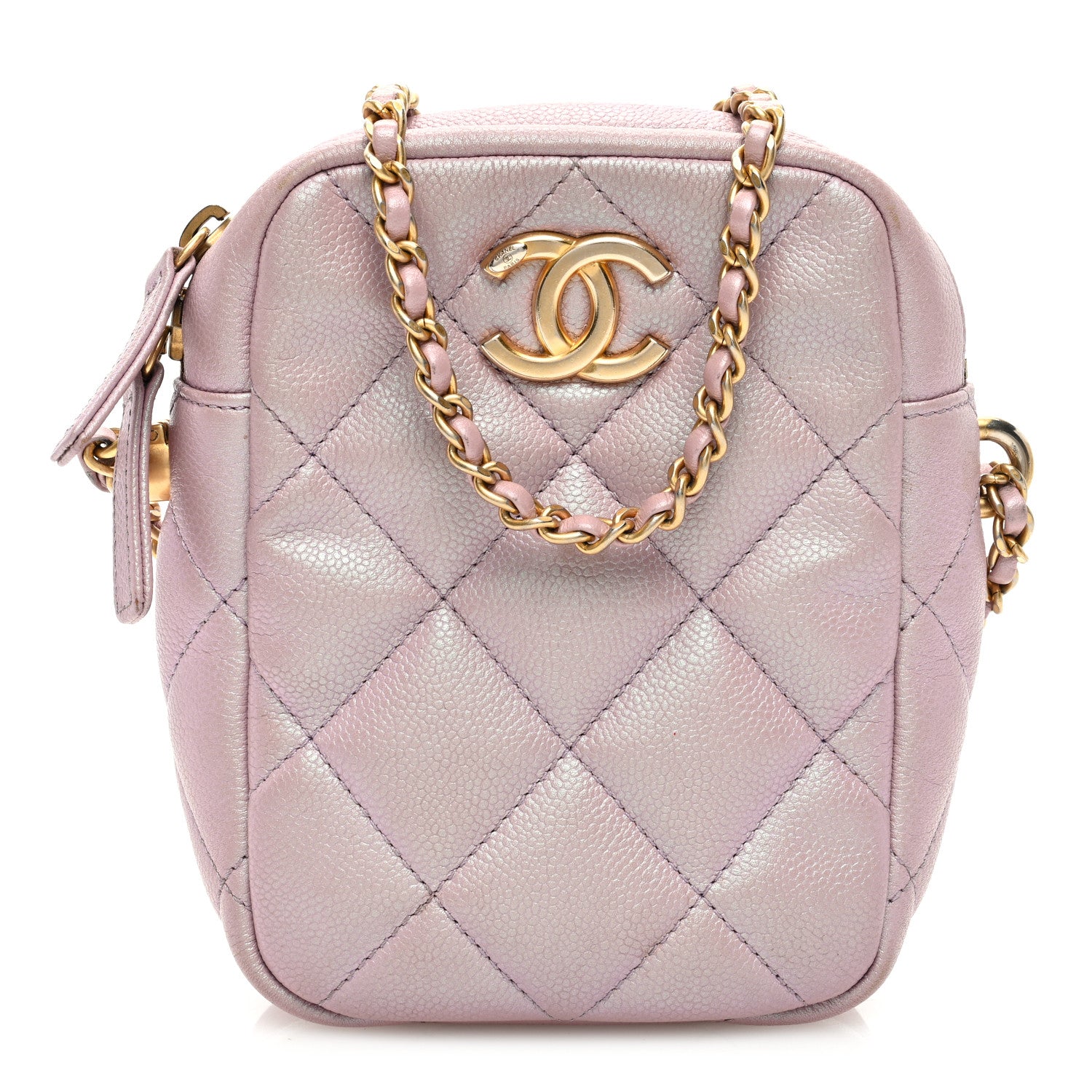 Chanel Iridescent Caviar Quilted Vertical My Perfect Camera Case Pink 1 of 10