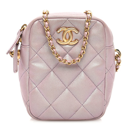 Chanel Iridescent Caviar Quilted Vertical My Perfect Camera Case Pink 1 of 10
