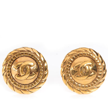 Chanel CC Earrings Clip On Gold 1 of 4