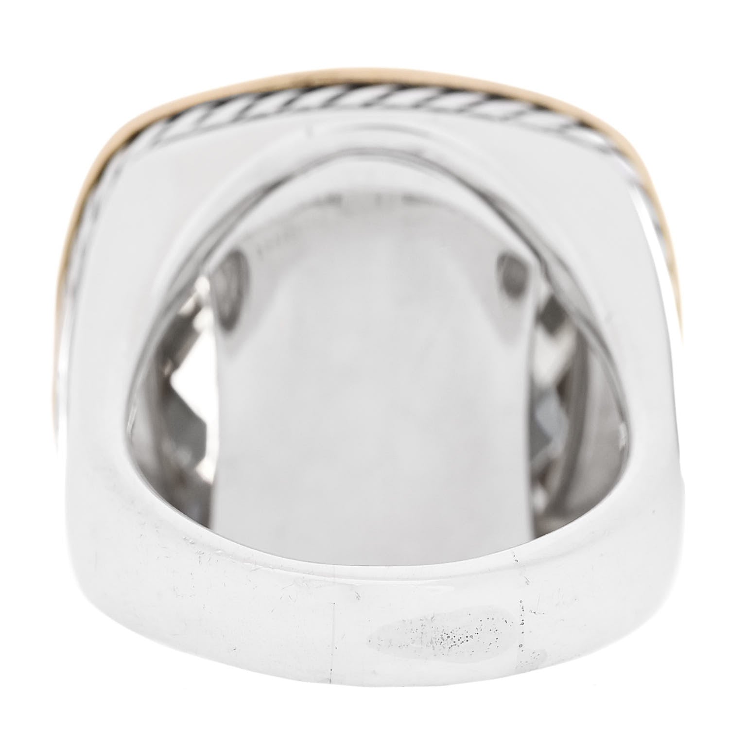 David Yurman Sterling Silver 18K Yellow Gold Champagne Citrine 18mm Albion Statement Ring 54 7 4 of 5