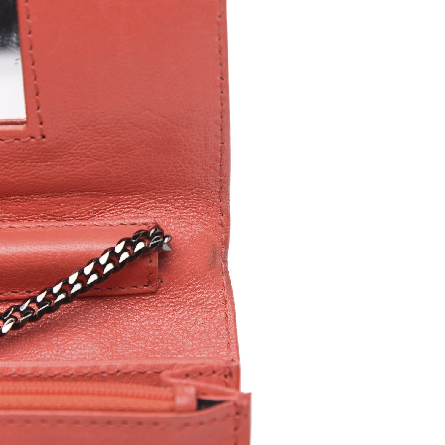 Proenza Schouler Lambskin PS1 Large Chain Wallet Deep Coral 11 of 12
