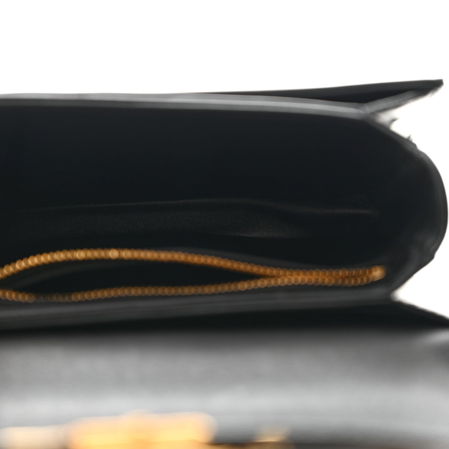 Celine Shiny Calfskin Besace Clea Chain Triomphe Black 5 of 11