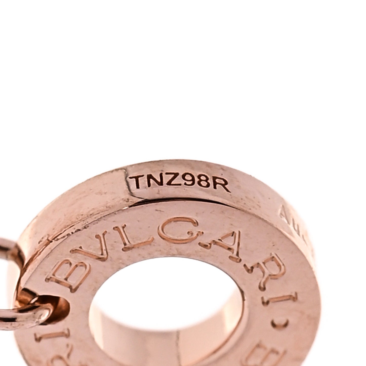 18K Rose Gold Diamond BVLGARI BVLGARI Open Work Pendant Necklace
