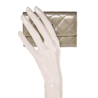 Chanel Patent Quilted Card Holder Light Gold 2 of 9