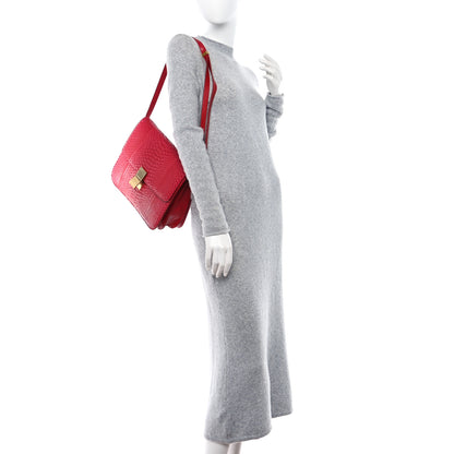 Celine Snakeskin Medium Classic Box Flap Red 2 of 15
