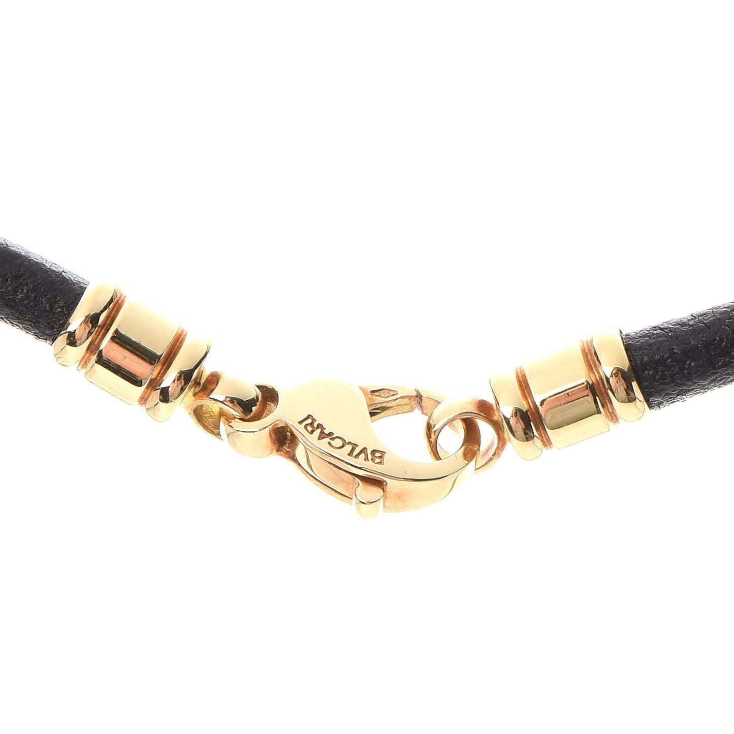 18K Yellow Gold Stainless Steel Heart Cord Pendant Necklace