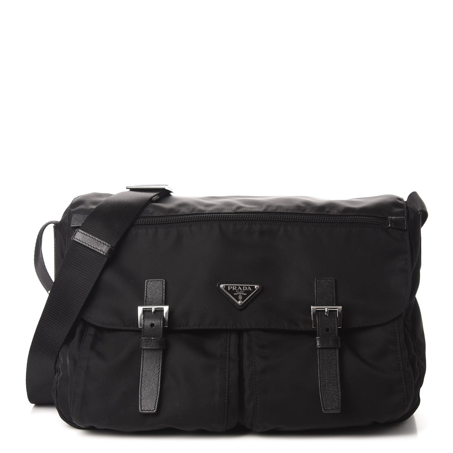 Tessuto Nylon Vela Messenger Bag Black