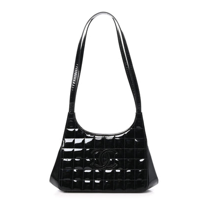 Chanel Patent Chocolate Bar Quilted CC Shoulder Bag Black 1 of 10