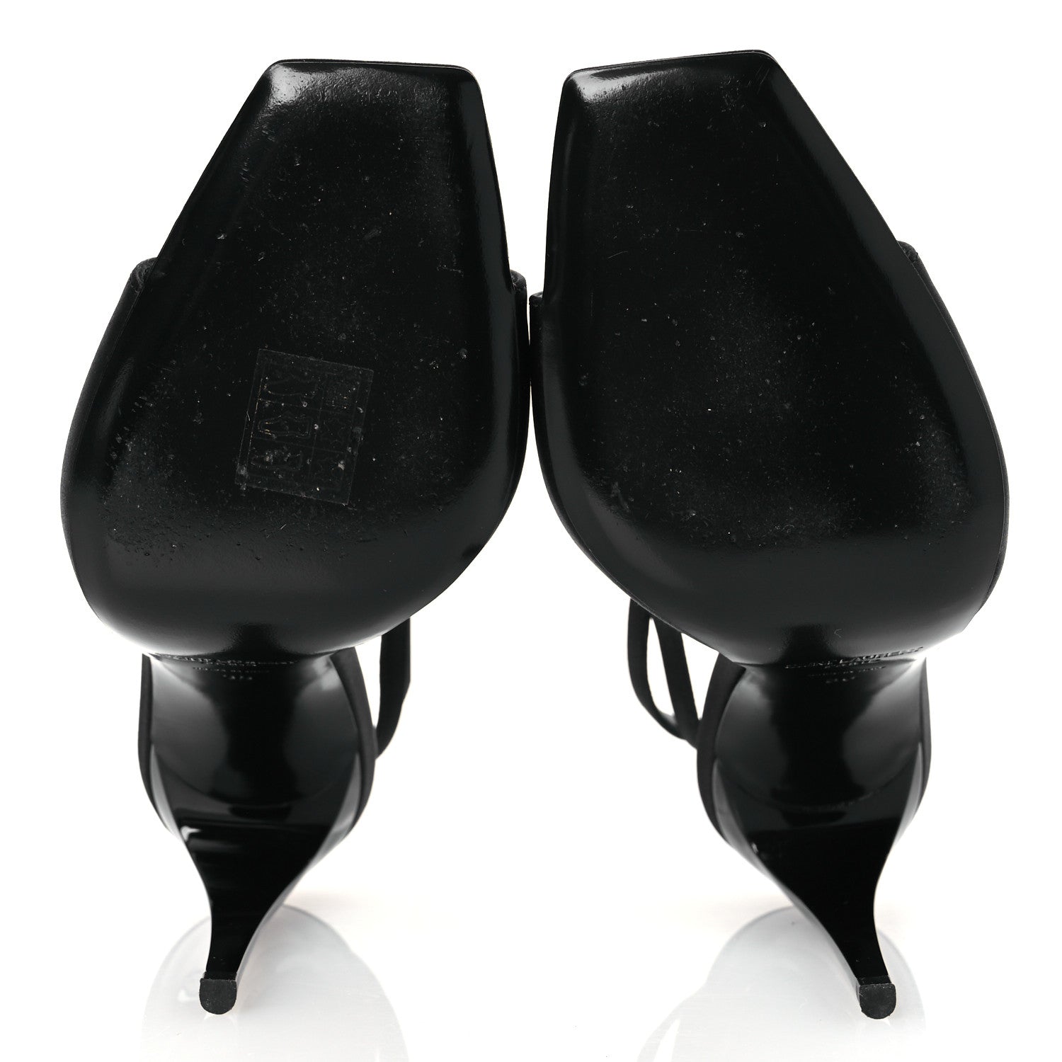 Saint Laurent Crepe Satin Melody 105 Ankle Strap Sandals 36 Black 7 of 12