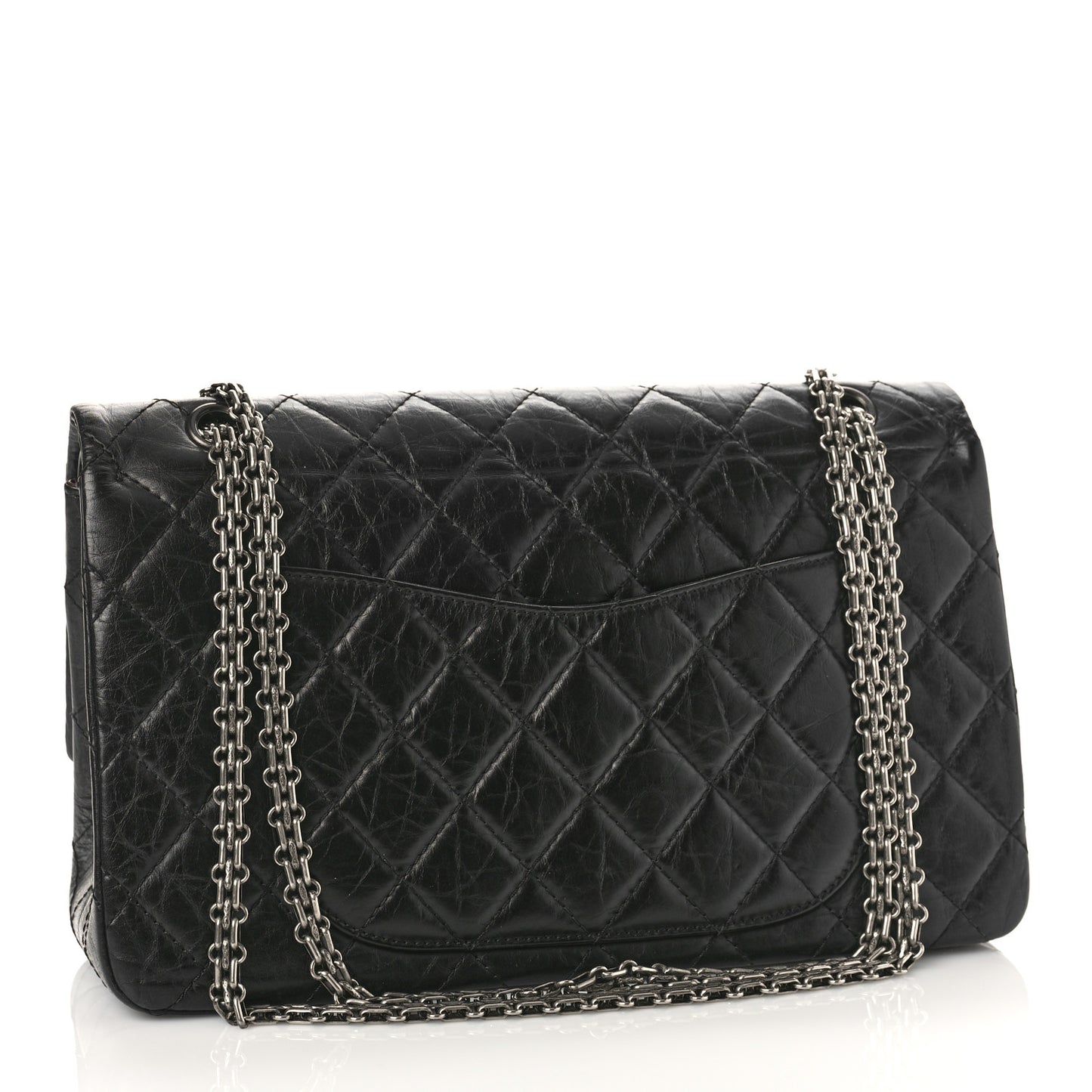 Aged Calfskin Quilted 2.55 Reissue 227 Flap Black