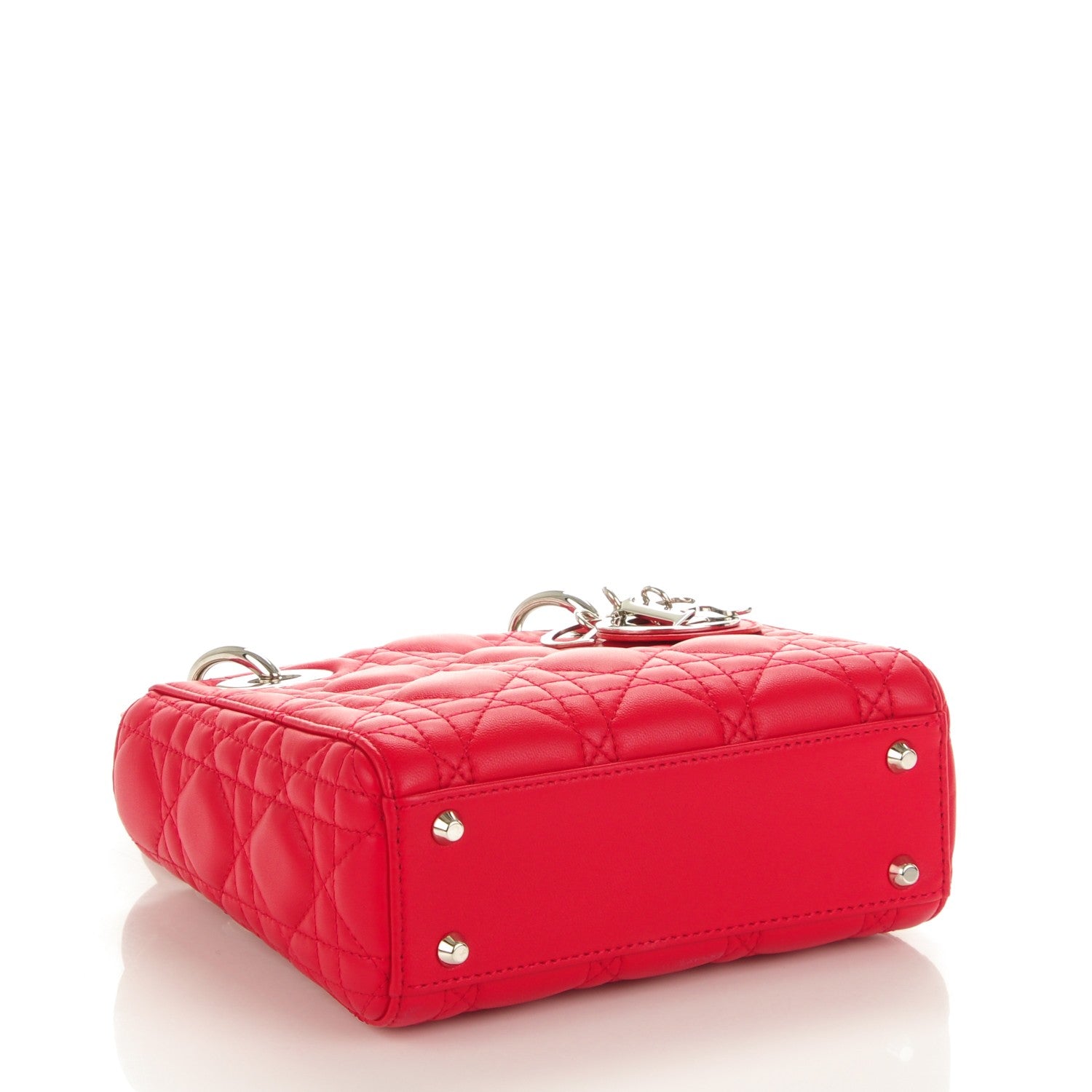 Christian Dior Lambskin Cannage Mini Lady Dior Red 4 of 7