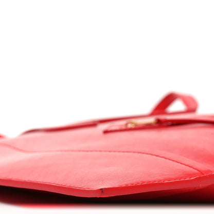 Celine Glossy Calfskin Flat Luggage Shoulder Bag Ultra Red 8 of 9