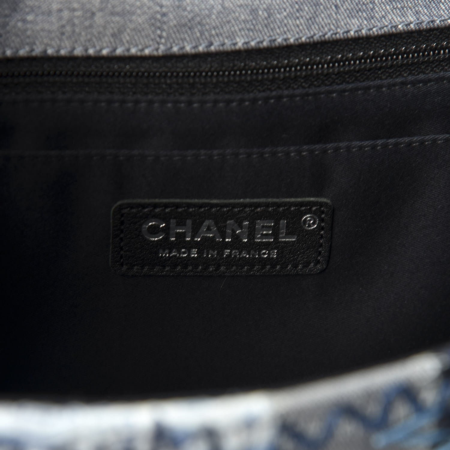 Chanel Denim Tweed Patchwork Jumbo Single Flap Blue 7 of 9