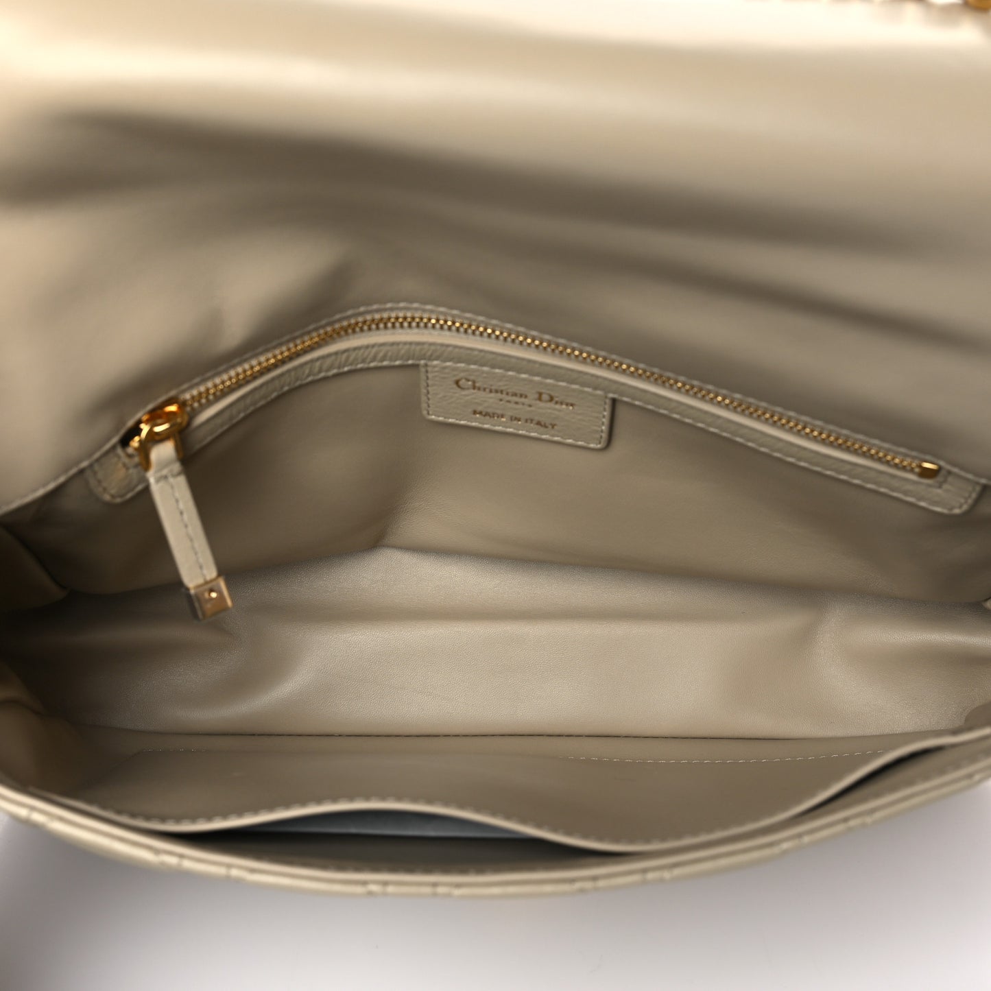 Supple Calfskin Cannage Large Caro Bag Beige