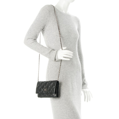 Chanel Calfskin Double Stitch Hamptons Wallet On Chain WOC Black 2 of 9