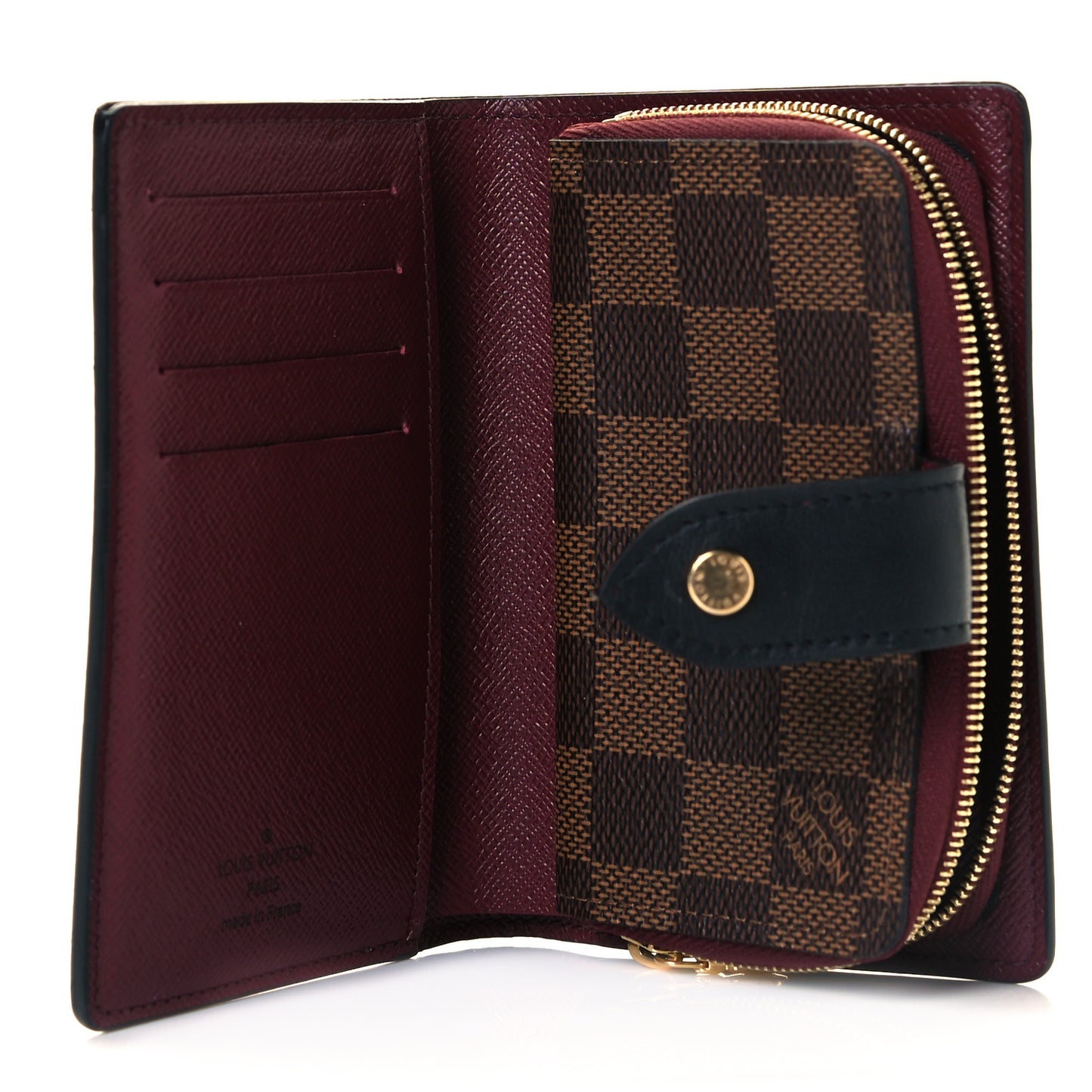 Damier Ebene Juliette Wallet Bordeaux Black