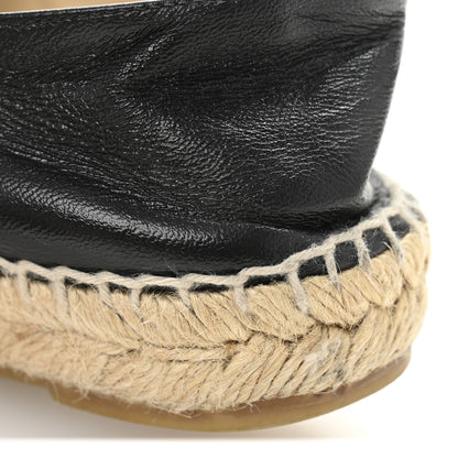 Chanel Patent Calfskin Metallic Goatskin CC Espadrilles 36 Black Silver 11 of 11