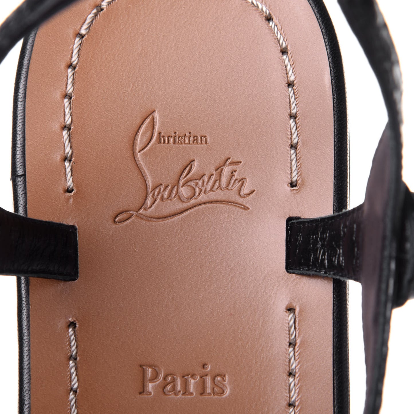 Calfskin Jurassic Planet Ball Sandal Flats 36 Black