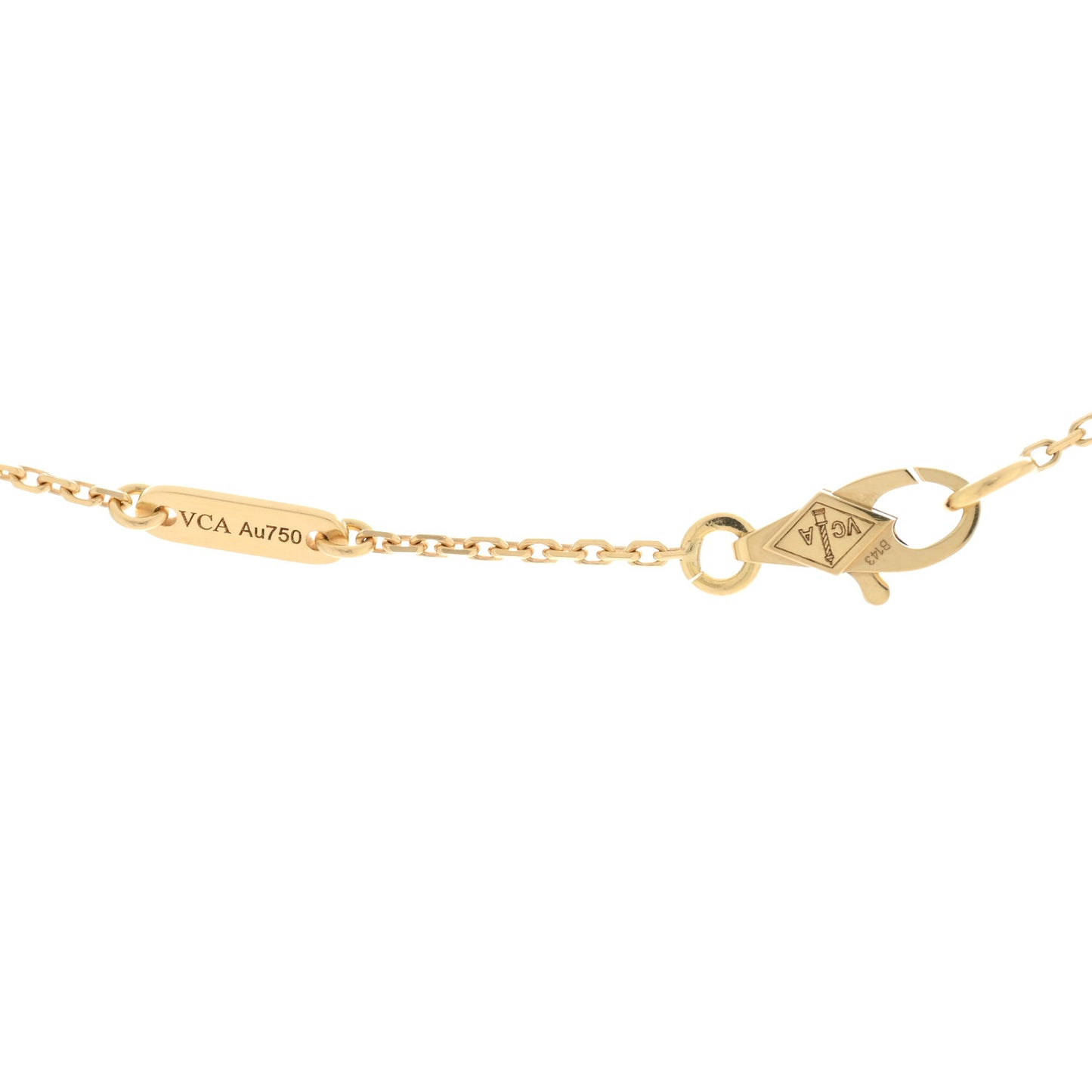 18K Yellow Gold Mother of Pearl Sweet Alhambra Pendant Necklace