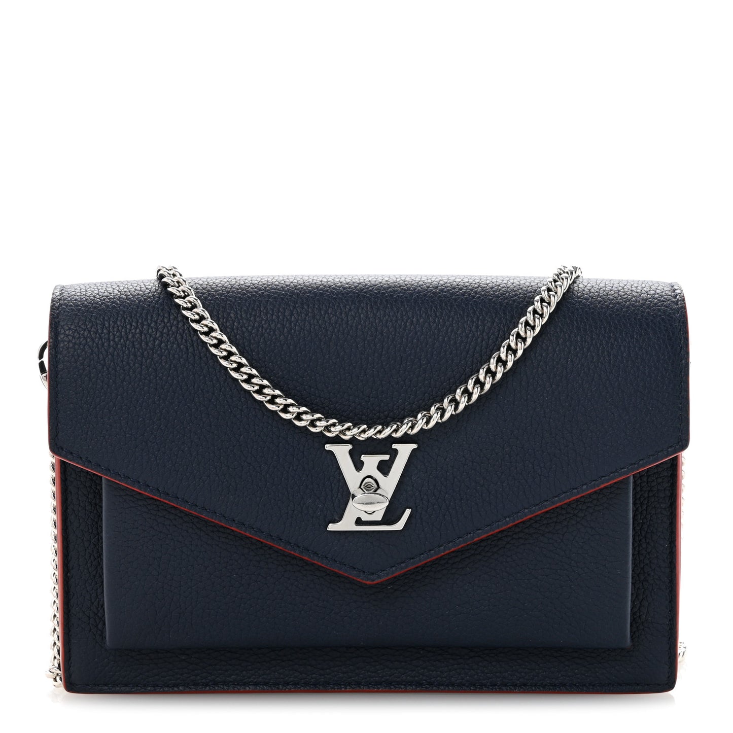 Soft Calfskin My Lockme Chain Pochette Marine Rouge