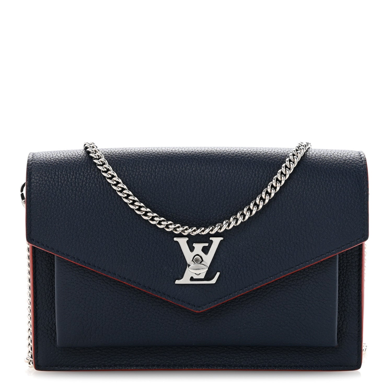 Louis Vuitton Soft Calfskin My Lockme Chain Pochette Marine Rouge 1 of 14