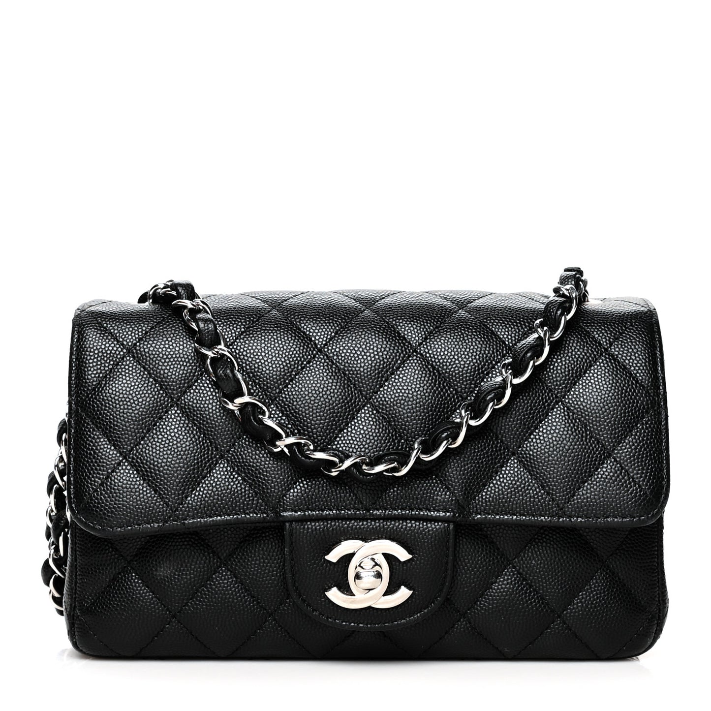 Caviar Quilted Mini Rectangular Flap Black