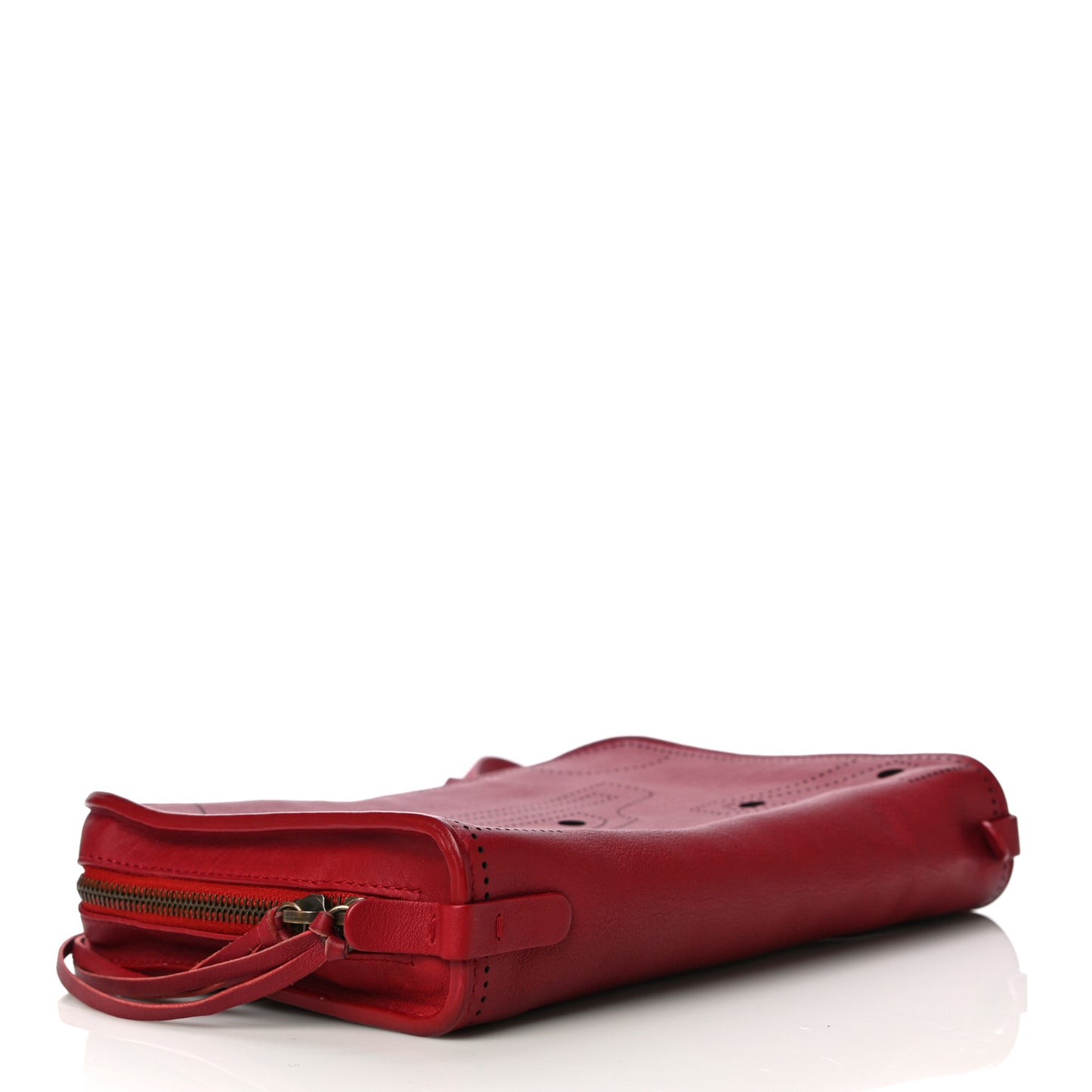 Veau Soyeux Perforated Blackout Hardware Reporter Rouge Groseille