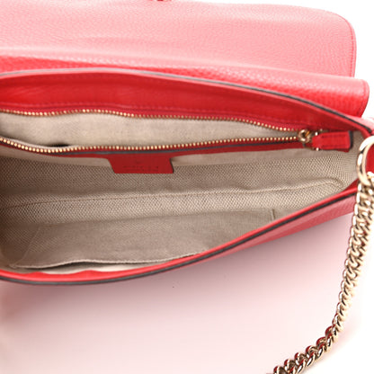 Gucci Pebbled Calfskin Medium Soho Flap Crossbody Tabasco Red 5 of 9