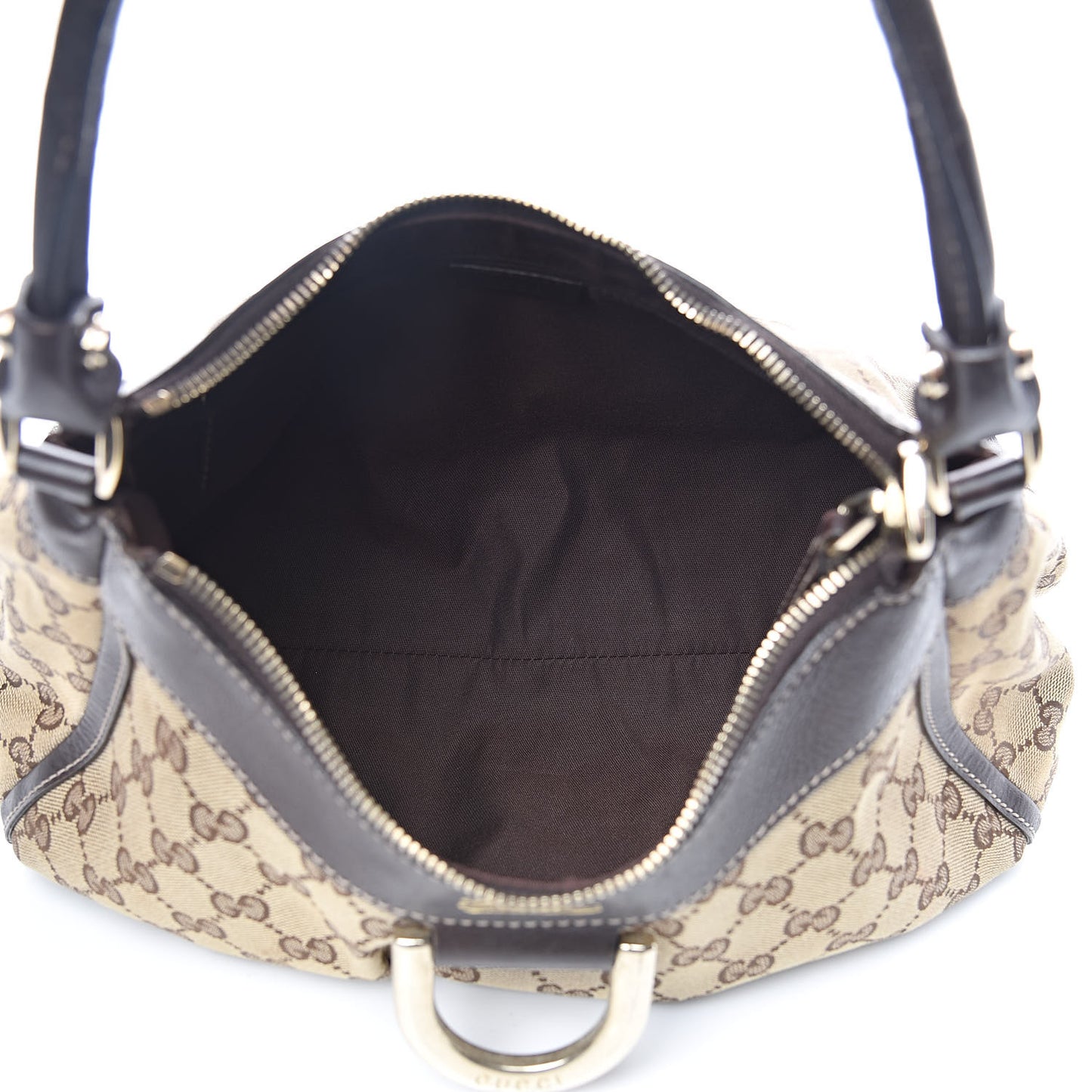 Monogram D Ring Gold Hobo Dark Brown