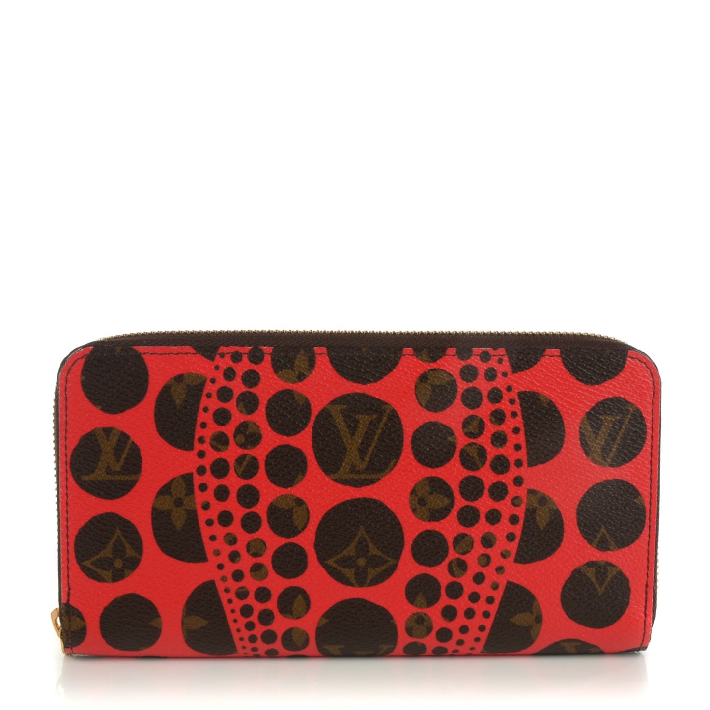 Monogram Kusama Pumpkin Dots Zippy Wallet Red