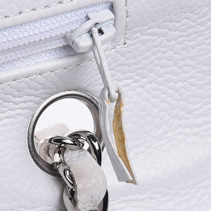 Chanel Caviar Quilted Medium Double Flap White 16 of 24