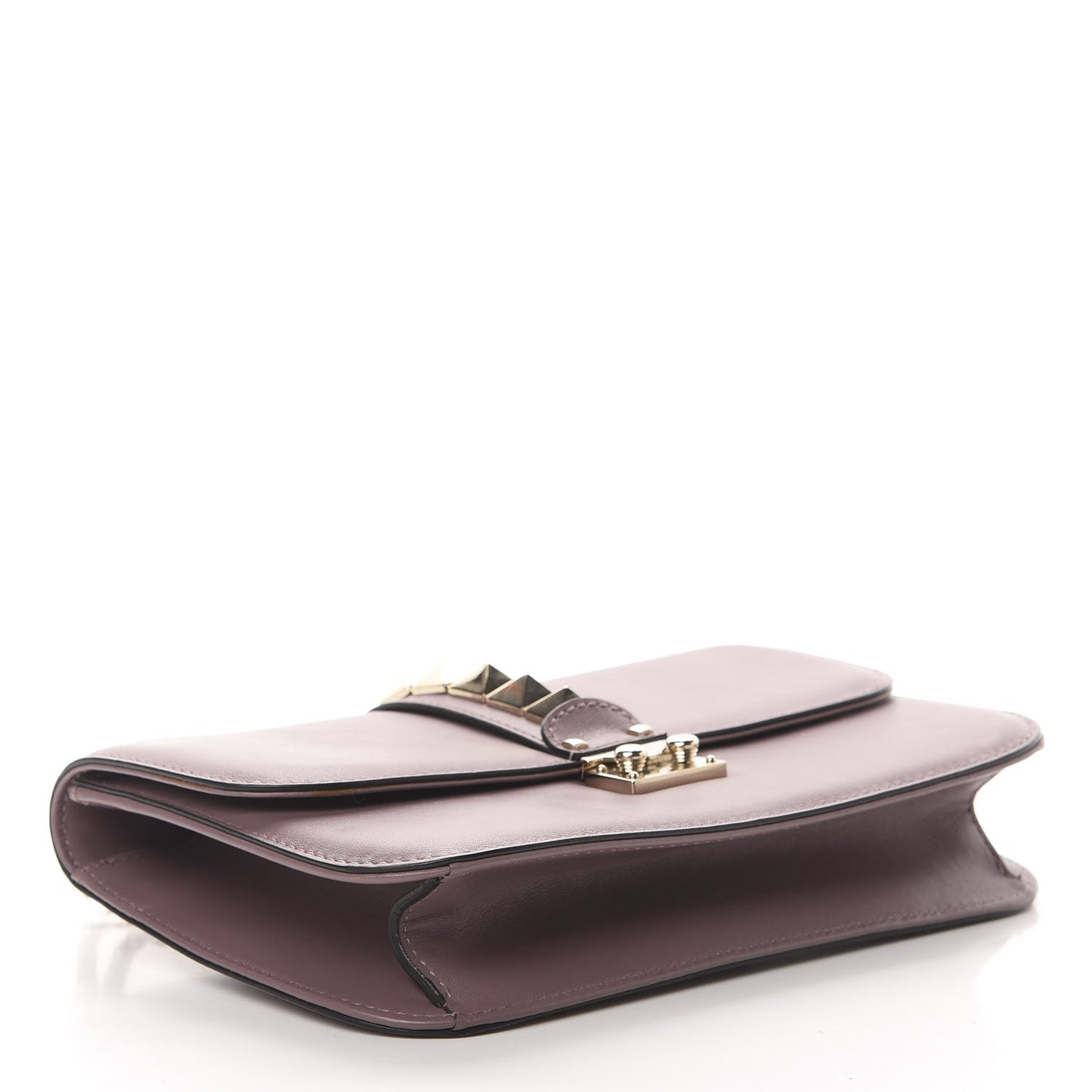 Vitello Medium Glam Lock Rockstud Flap Dark Mauve