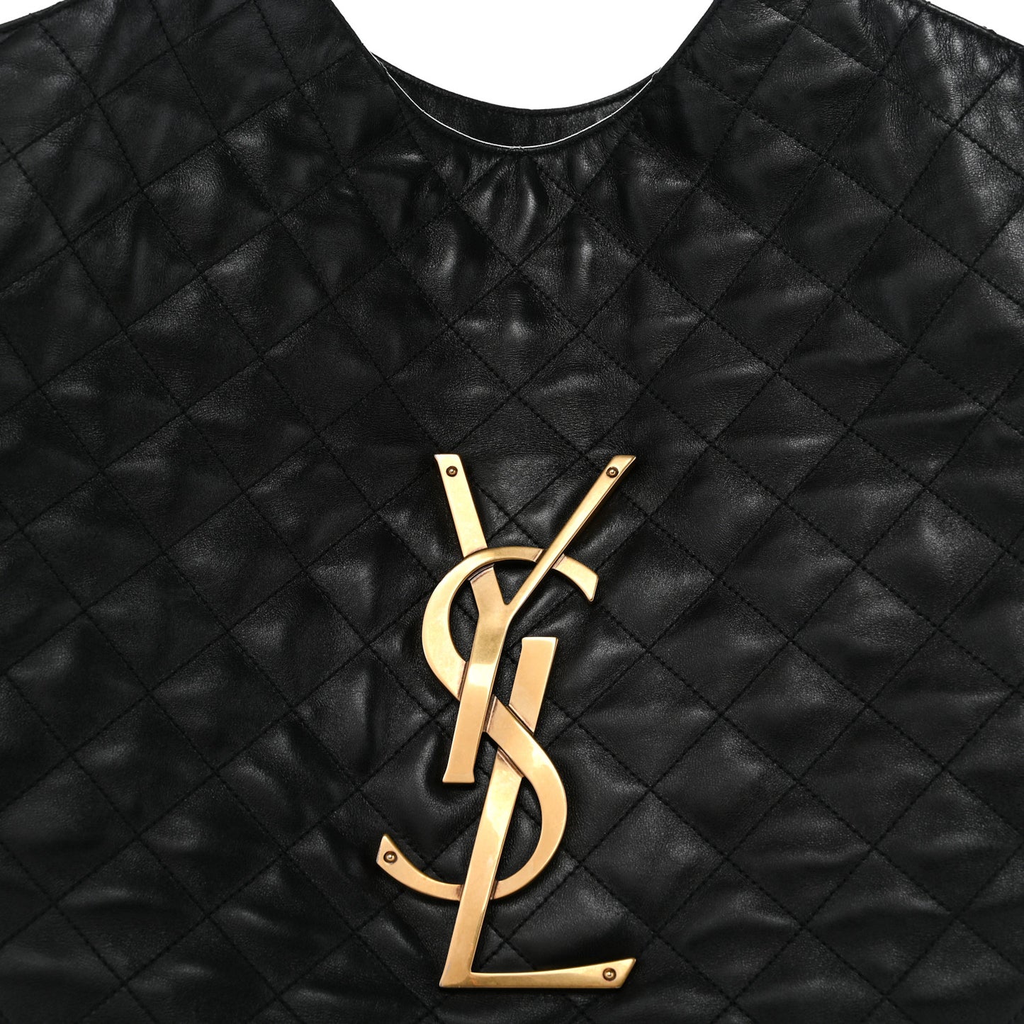 Lambskin Quilted Maxi Icare Shopping Tote Black